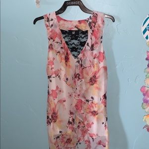 Floral polyester tank